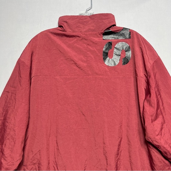 Adidas Burgundy Windbreaker Track Jacket Full Zip Women’s Size Large Colorblock - Picture 12 of 12